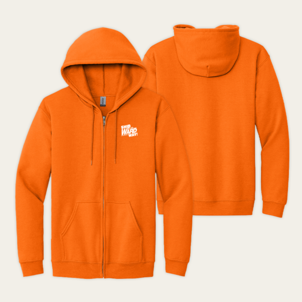 Gildan Heavy Blend™ Full-Zip Safety Orange Hooded Sweatshirt