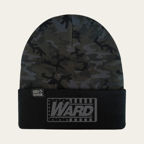DRI DUCK® Coleman Cuffed Beanie in Black Woodland Camo
