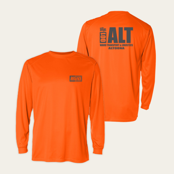 Badger Safety Orange 100% Polyester Long Sleeve T-Shirt
