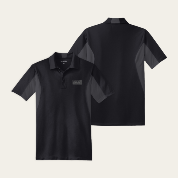 Sport-Tek® Side Blocked Micropique Sport-Wick® Polo in Black/Iron Grey