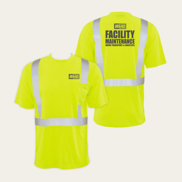 Facility Maintenance Class II Safety Yellow Birdseye Mesh Short Sleeve Tall T-Shirt