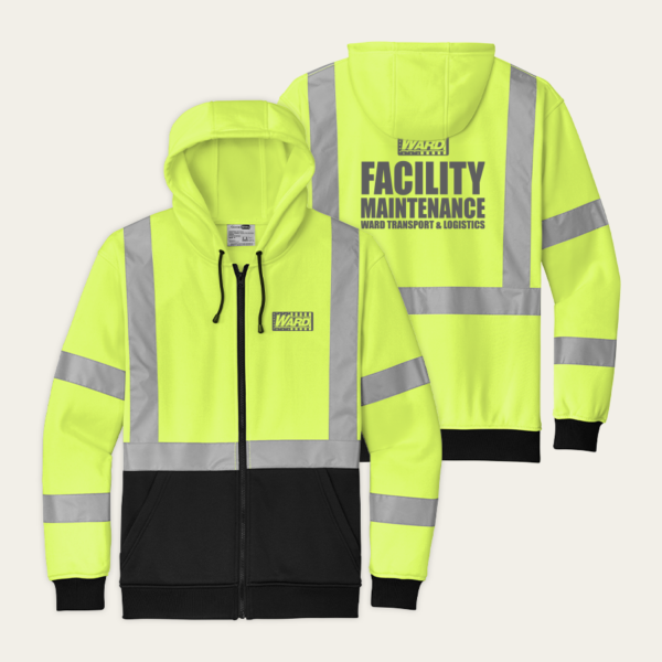Facility Maintenance CornerStone® ANSI 107 Class 3 Heavy-Duty Fleece Full-Zip Hoodie in Safety Yellow