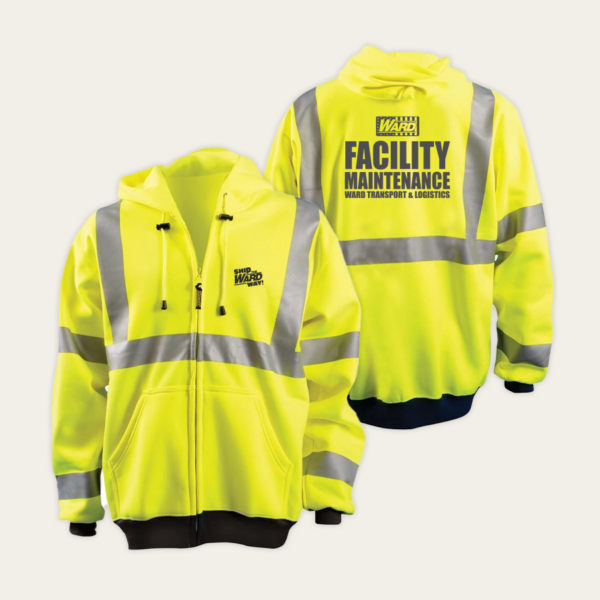 Facility Maintenance Occunomix Black Bottom Safety Yellow Hoodie Sweatshirt with Reflective Tape